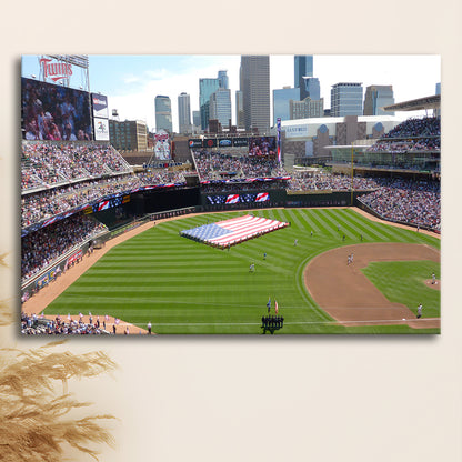 Target Field in Minneapolis, Stadium Canvas, Sport Art, Gift for him, Man Cave Decor, Art Print, Canvas Print Wall Art