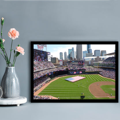 Target Field in Minneapolis, Stadium Canvas, Sport Art, Gift for him, Framed Art Print Wall Decor, Picture Framed