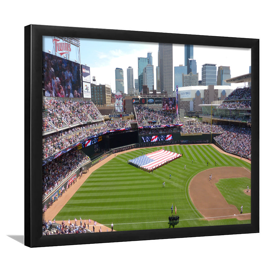 Target Field in Minneapolis, Stadium Canvas, Sport Art, Gift for him, Framed Art Print Wall Decor, Picture Framed