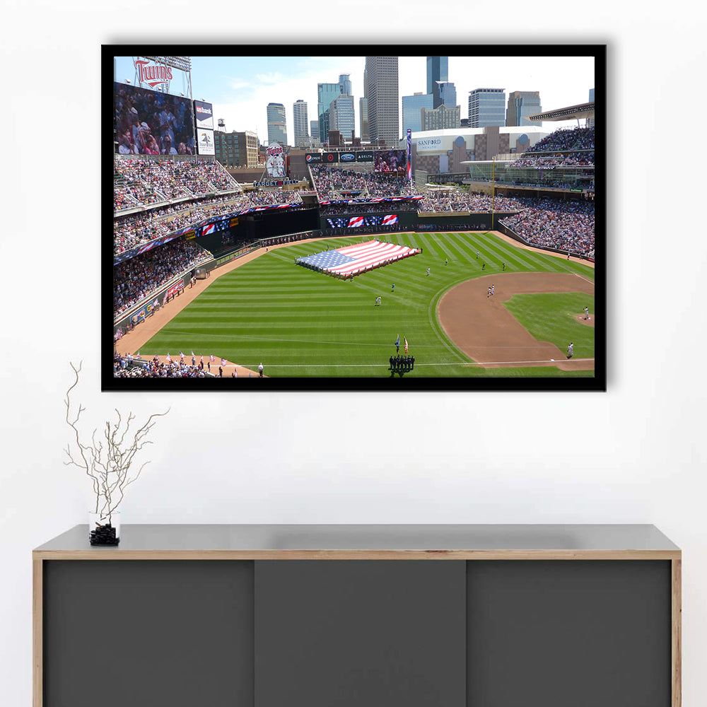 Target Field in Minneapolis, Stadium Canvas, Sport Art, Gift for him, Framed Art Print Wall Decor, Picture Framed
