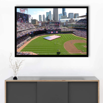 Target Field in Minneapolis, Stadium Canvas, Sport Art, Gift for him, Framed Art Print Wall Decor, Picture Framed