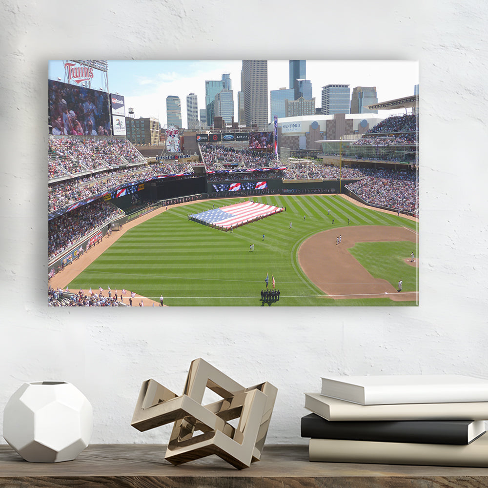 Target Field in Minneapolis, Stadium Canvas, Sport Art, Gift for him, Man Cave Decor, Art Print, Canvas Print Wall Art