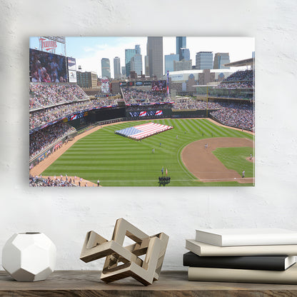 Target Field in Minneapolis, Stadium Canvas, Sport Art, Gift for him, Man Cave Decor, Art Print, Canvas Print Wall Art