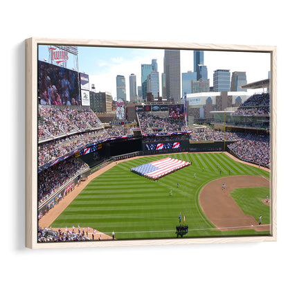 Target Field in Minneapolis, Stadium Canvas, Sport Art, Framed Canvas Print Wall Art, Floating Frame