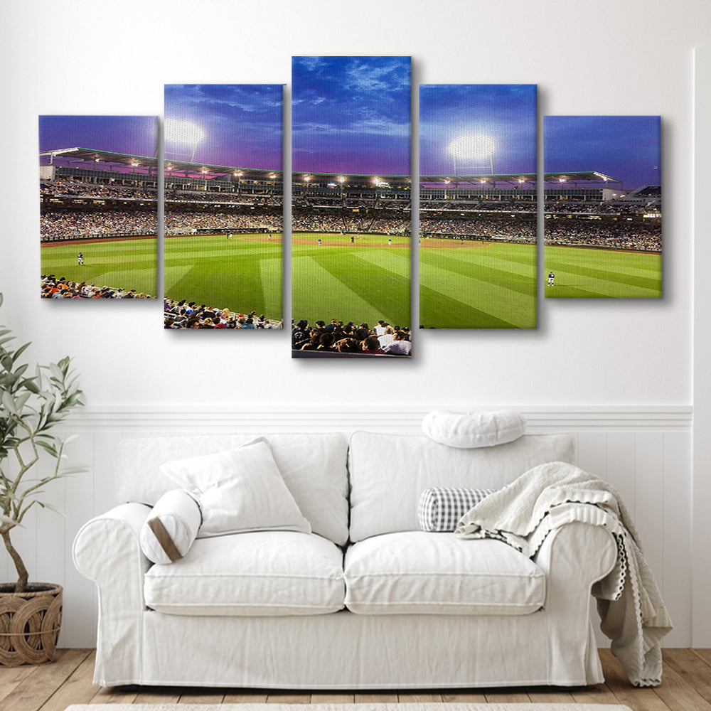 Td Ameritrade Park Omaha, Stadium Canvas, Sport Art, Gift for him, 5 Panel, Large Canvas, Canvas Print Wall Art
