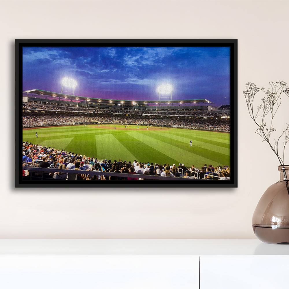 Td Ameritrade Park Omaha, Stadium Canvas, Sport Art, Framed Canvas Print Wall Art, Floating Frame