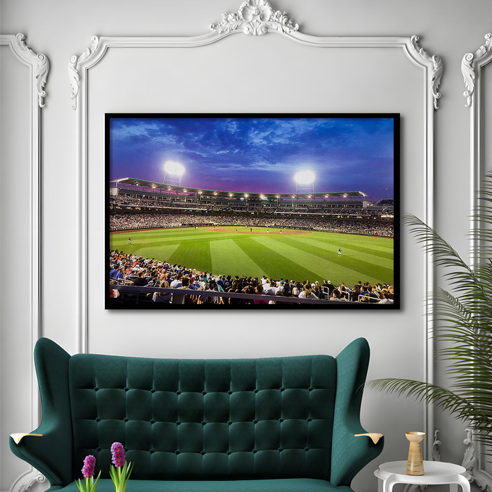 Td Ameritrade Park Omaha, Stadium Canvas, Sport Art, Gift for him, Framed Art Print Wall Decor, Picture Framed