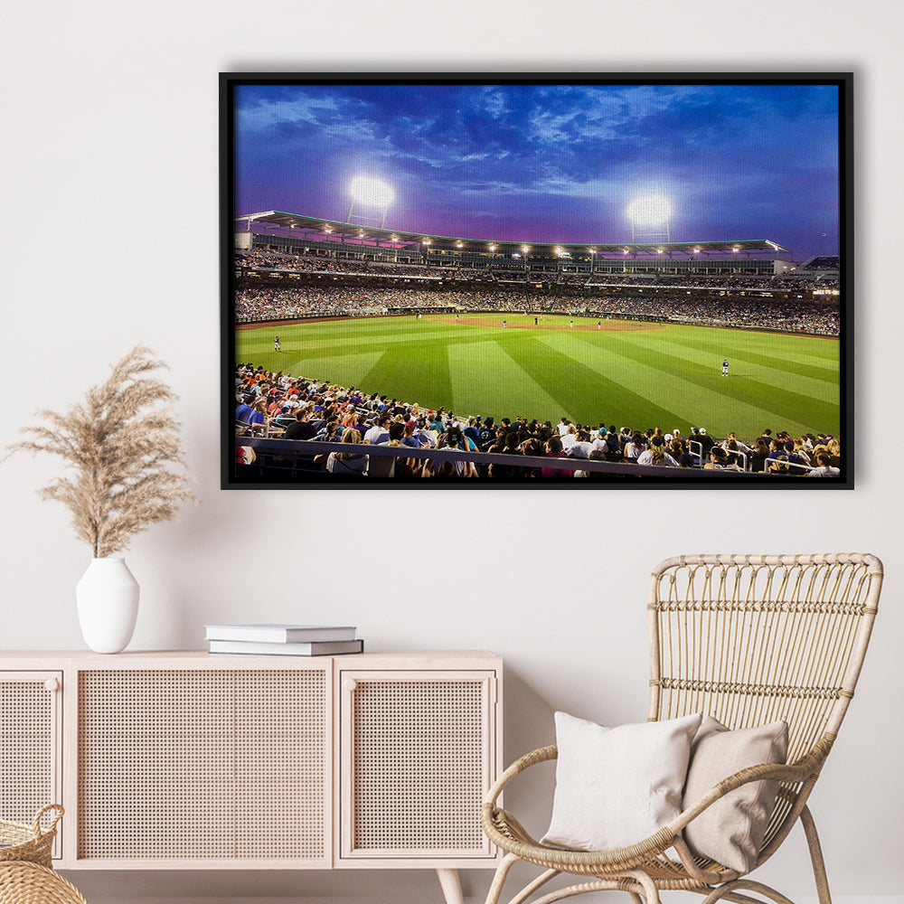 Td Ameritrade Park Omaha, Stadium Canvas, Sport Art, Framed Canvas Print Wall Art, Floating Frame