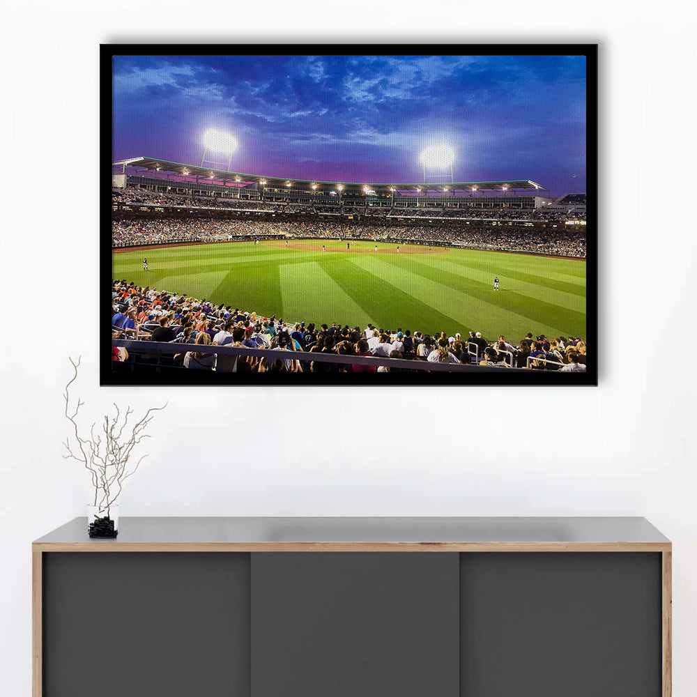 Td Ameritrade Park Omaha, Stadium Canvas, Sport Art, Gift for him, Framed Art Print Wall Decor, Picture Framed