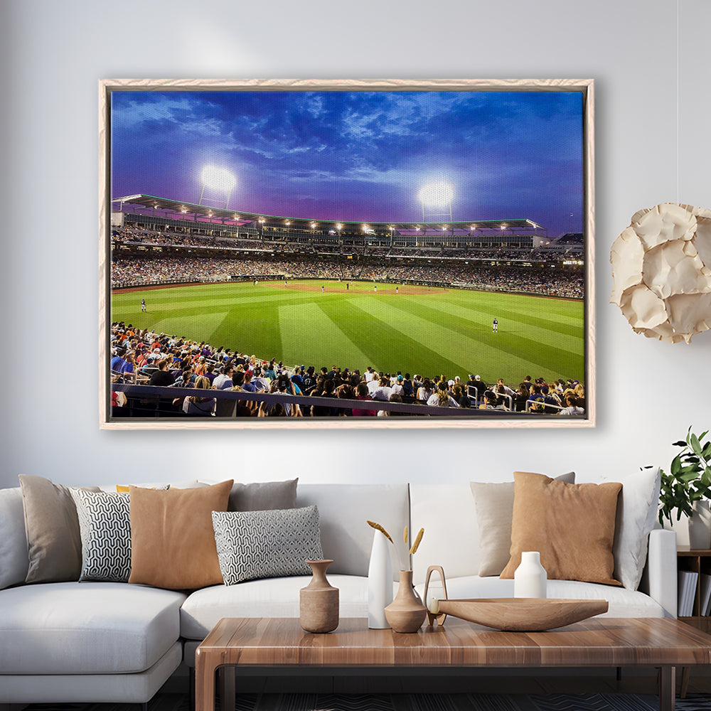 Td Ameritrade Park Omaha, Stadium Canvas, Sport Art, Framed Canvas Print Wall Art, Floating Frame