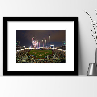 Td Ameritrade Park in Omaha, Stadium Canvas, Sport Art, Gift for him, White Border Framed Art Print Wall Decor