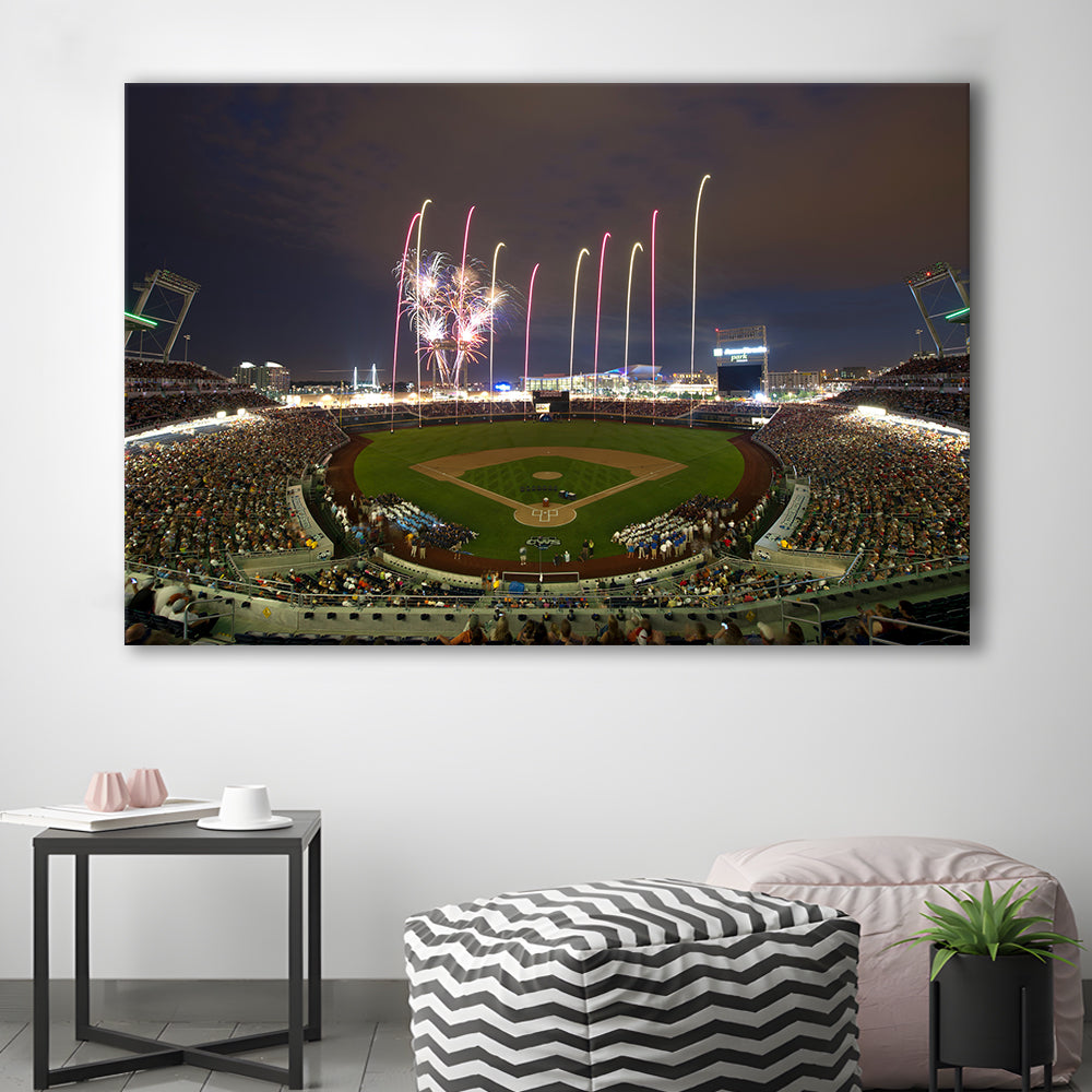 Td Ameritrade Park in Omaha, Stadium Canvas, Sport Art, Gift for him, Man Cave Decor, Art Print, Canvas Print Wall Art