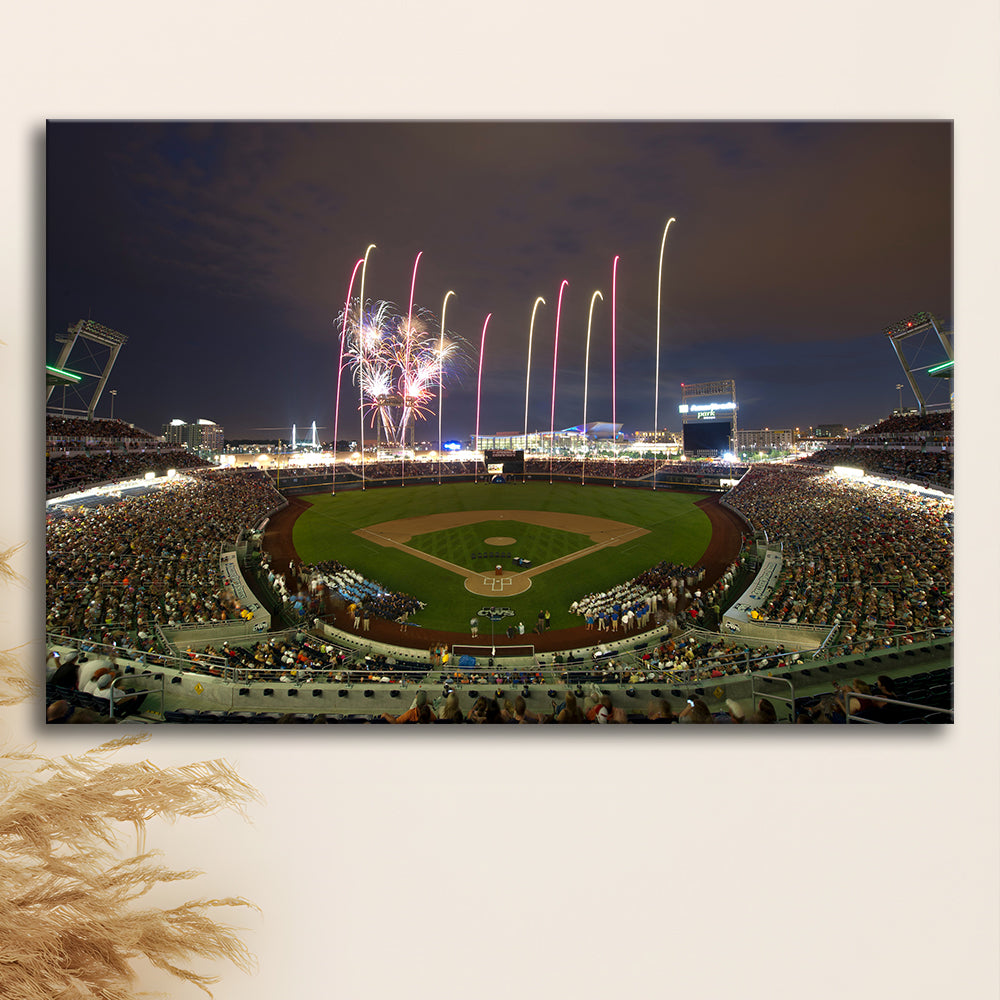 Td Ameritrade Park in Omaha, Stadium Canvas, Sport Art, Gift for him, Man Cave Decor, Art Print, Canvas Print Wall Art