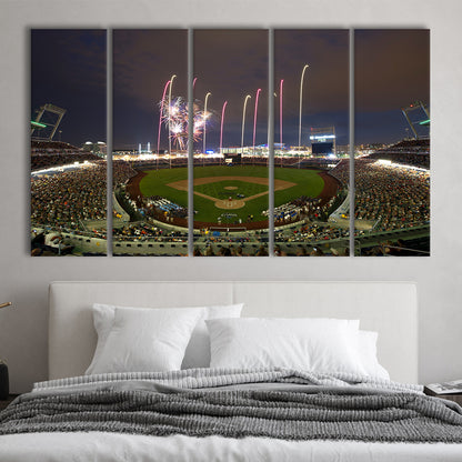 Td Ameritrade Park in Omaha, Stadium Canvas, Sport Art, 5 Panel B, Extra Large Canvas, Canvas Print Wall Art