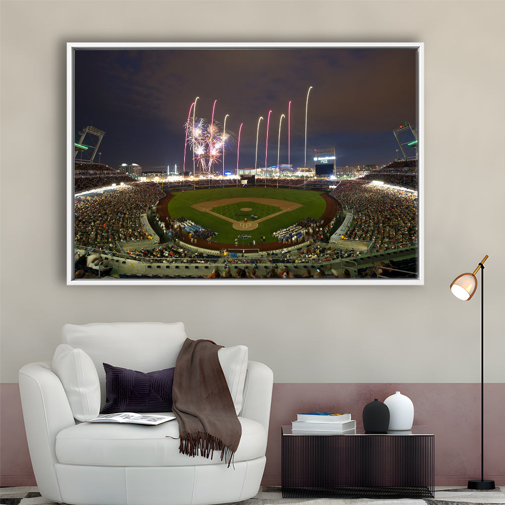 Td Ameritrade Park in Omaha, Stadium Canvas, Sport Art, Framed Canvas Print Wall Art, Floating Frame