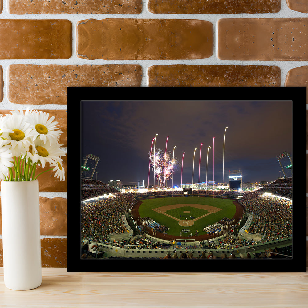 Td Ameritrade Park in Omaha, Stadium Canvas, Sport Art, Gift for him, Framed Art Print Wall Decor, Picture Framed