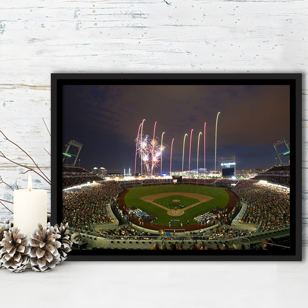 Td Ameritrade Park in Omaha, Stadium Canvas, Sport Art, Framed Canvas Print Wall Art, Floating Frame