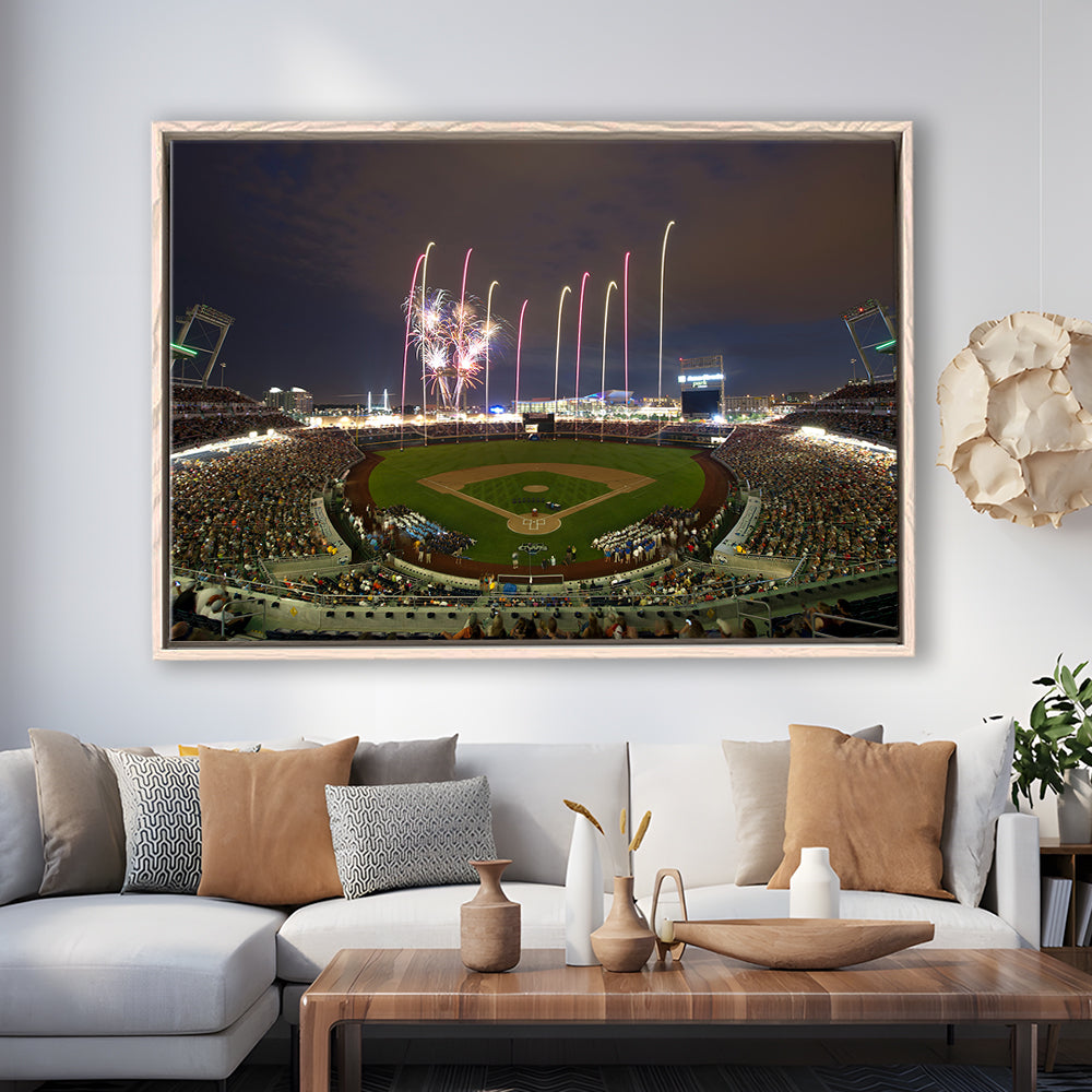 Td Ameritrade Park in Omaha, Stadium Canvas, Sport Art, Framed Canvas Print Wall Art, Floating Frame