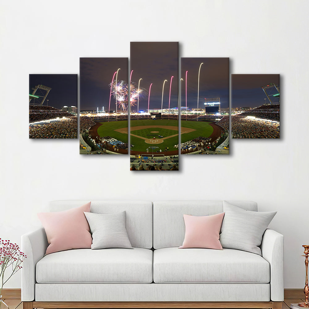 Td Ameritrade Park in Omaha, Stadium Canvas, Sport Art, Gift for him, 5 Panel, Large Canvas, Canvas Print Wall Art