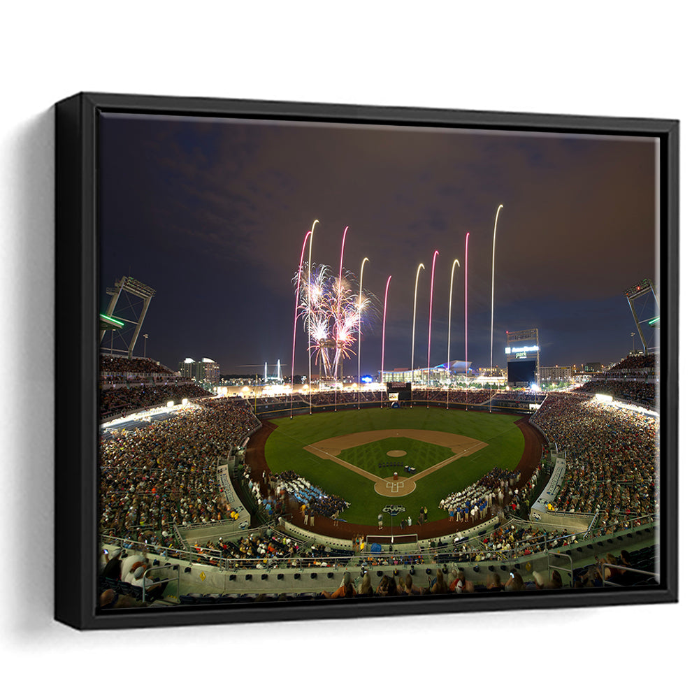 Td Ameritrade Park in Omaha, Stadium Canvas, Sport Art, Framed Canvas Print Wall Art, Floating Frame