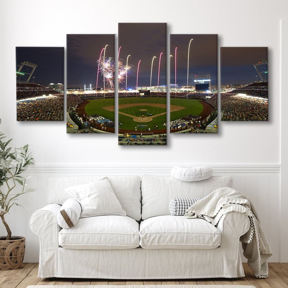 Td Ameritrade Park in Omaha, Stadium Canvas, Sport Art, Gift for him, 5 Panel, Large Canvas, Canvas Print Wall Art