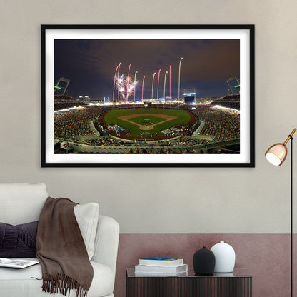 Td Ameritrade Park in Omaha, Stadium Canvas, Sport Art, Gift for him, White Border Framed Art Print Wall Decor