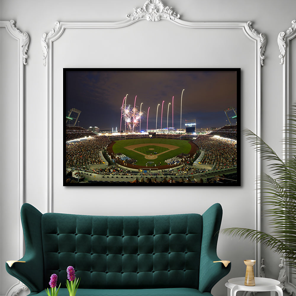 Td Ameritrade Park in Omaha, Stadium Canvas, Sport Art, Gift for him, Framed Art Print Wall Decor, Picture Framed