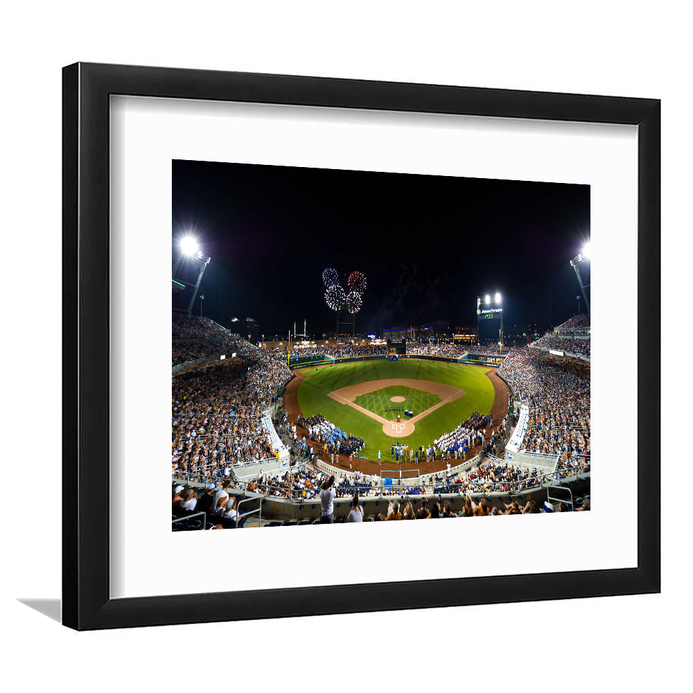Td Ameritrade Stadium, Stadium Canvas, Sport Art, Gift for him, White Border Framed Art Print Wall Decor