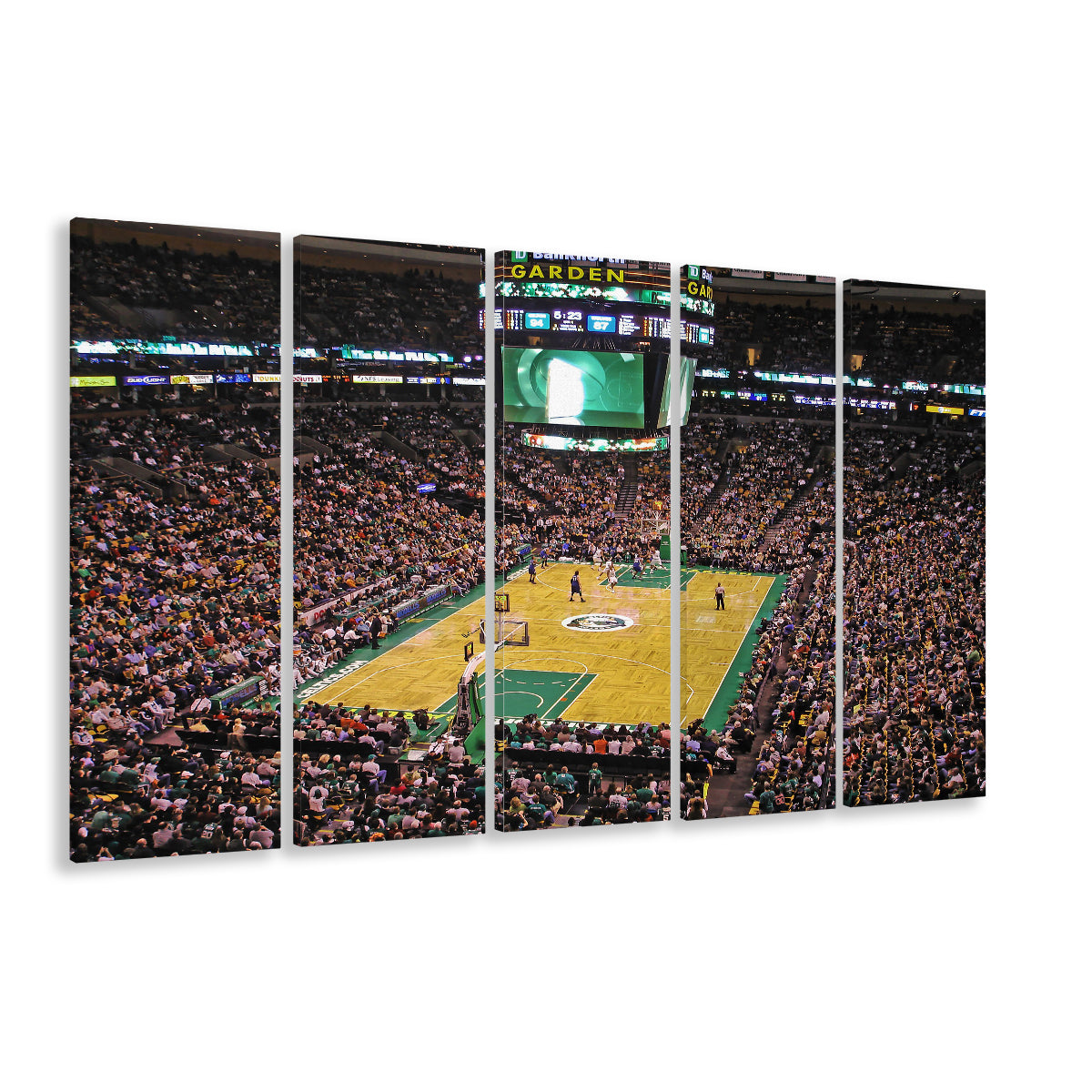 Td Garden Boston, Stadium Canvas, Sport Art, 5 Panel B, Extra Large Canvas, Canvas Print Wall Art