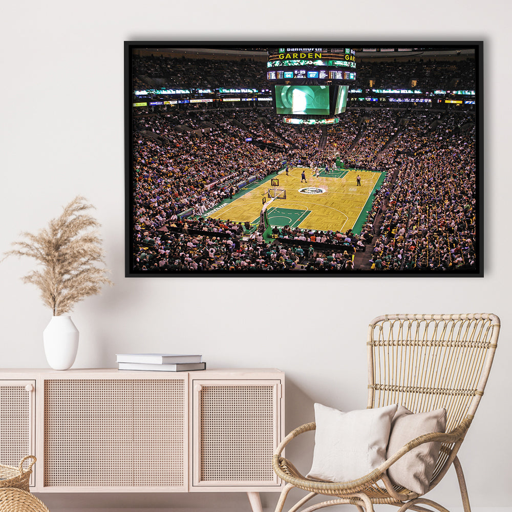 Td Garden Boston, Stadium Canvas, Sport Art, Framed Canvas Print Wall Art, Floating Frame