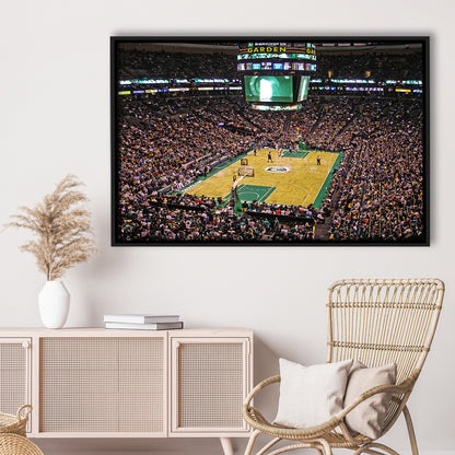 Td Garden Boston, Stadium Canvas, Sport Art, Framed Canvas Print Wall Art, Floating Frame