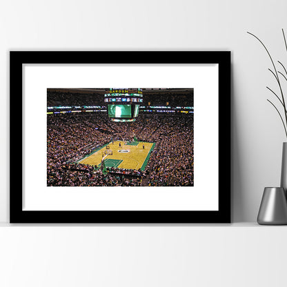 Td Garden Boston, Stadium Canvas, Sport Art, Gift for him, White Border Framed Art Print Wall Decor