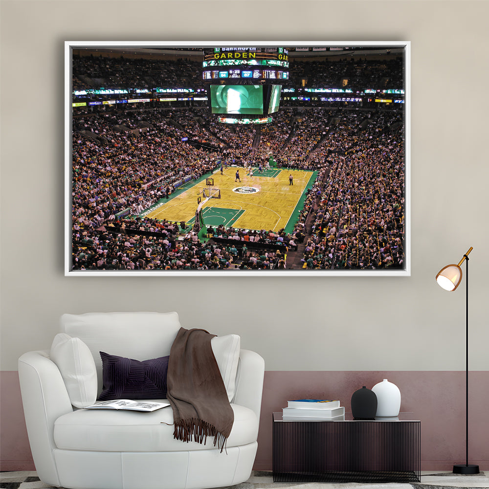 Td Garden Boston, Stadium Canvas, Sport Art, Framed Canvas Print Wall Art, Floating Frame