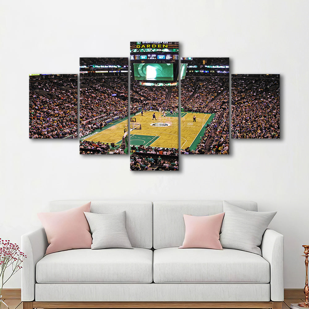 Td Garden Boston, Stadium Canvas, Sport Art, Gift for him, 5 Panel, Large Canvas, Canvas Print Wall Art