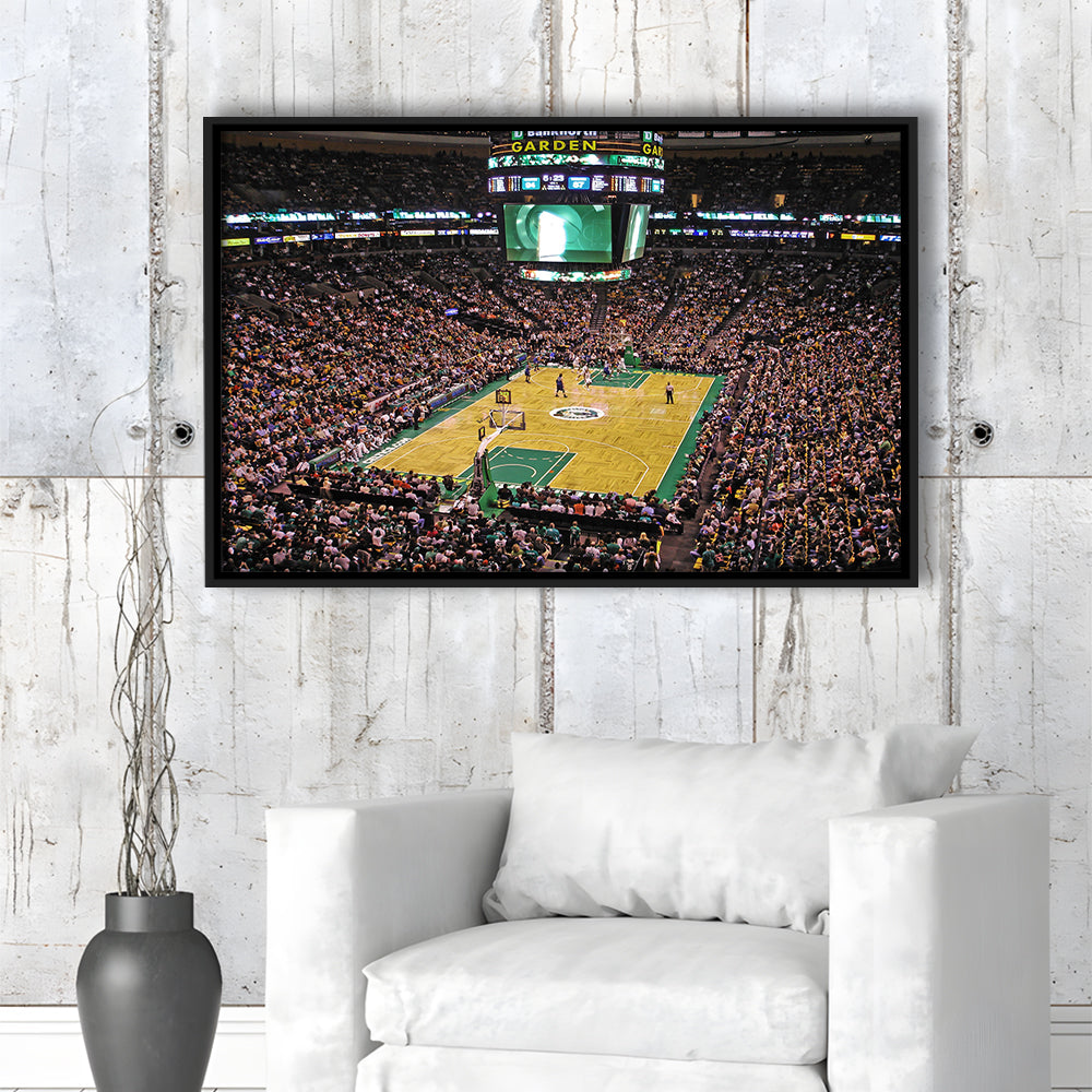 Td Garden Boston, Stadium Canvas, Sport Art, Framed Canvas Print Wall Art, Floating Frame
