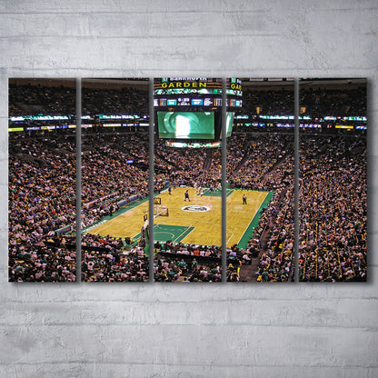 Td Garden Boston, Stadium Canvas, Sport Art, 5 Panel B, Extra Large Canvas, Canvas Print Wall Art