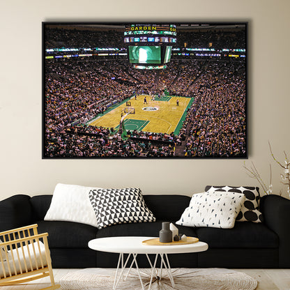 Td Garden Boston, Stadium Canvas, Sport Art, Framed Canvas Print Wall Art, Floating Frame