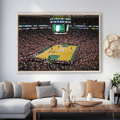 Td Garden Boston, Stadium Canvas, Sport Art, Framed Canvas Print Wall Art, Floating Frame