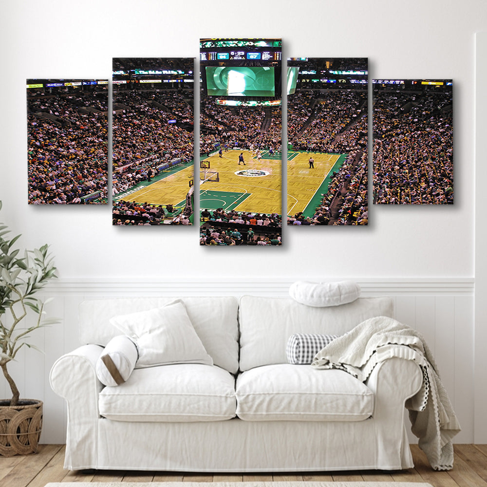 Td Garden Boston, Stadium Canvas, Sport Art, Gift for him, 5 Panel, Large Canvas, Canvas Print Wall Art