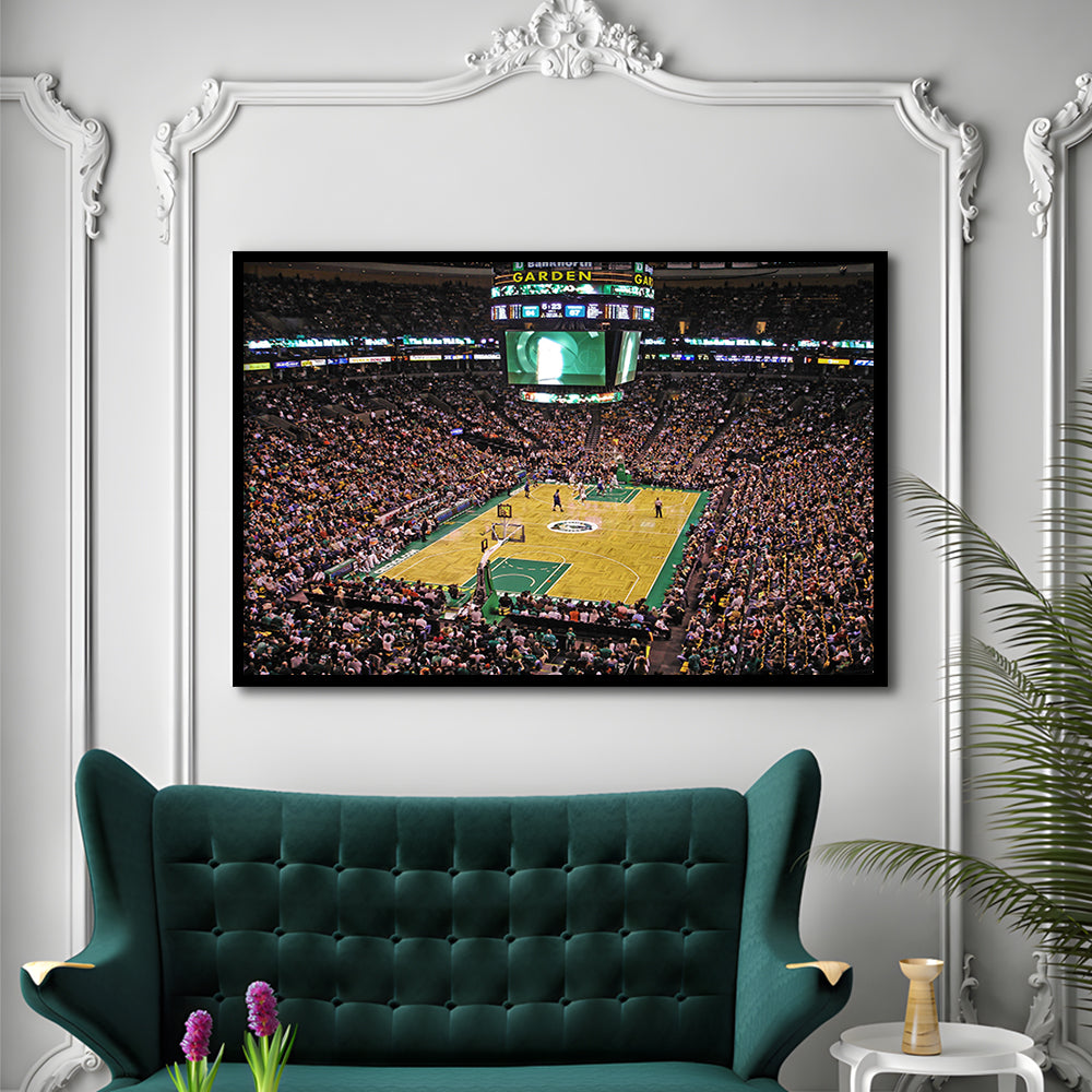 Td Garden Boston, Stadium Canvas, Sport Art, Gift for him, Framed Art Print Wall Decor, Picture Framed