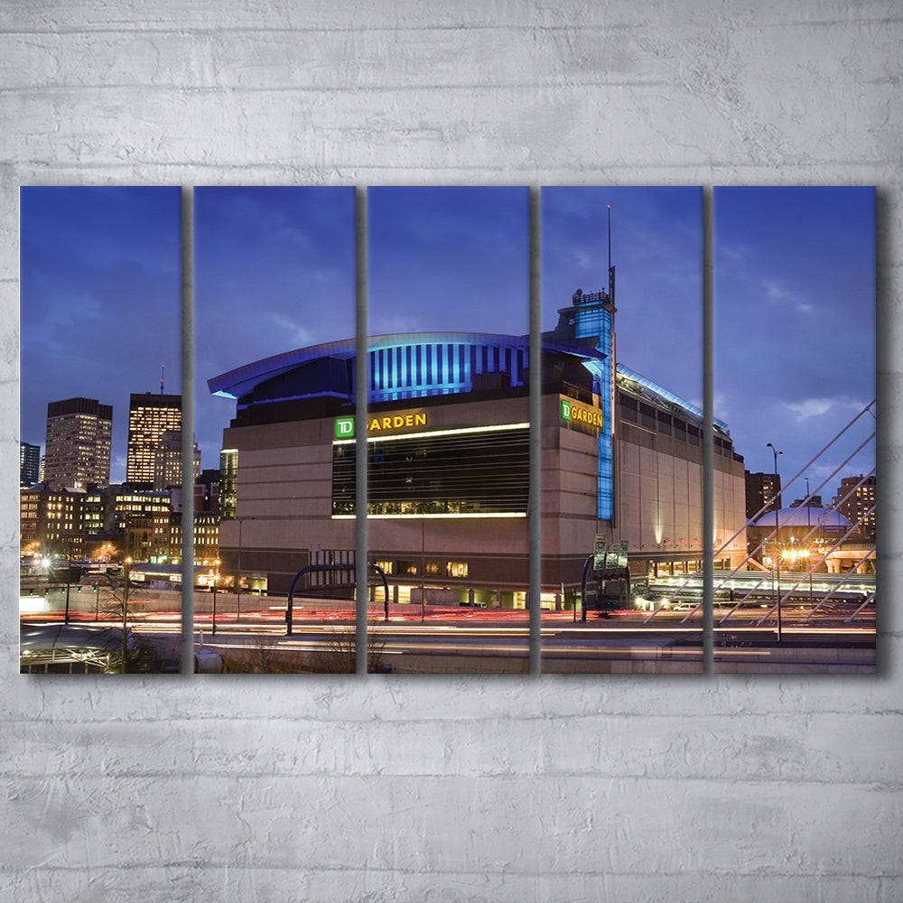Td Garden, Stadium Canvas, Sport Art, 5 Panel B, Extra Large Canvas, Canvas Print Wall Art