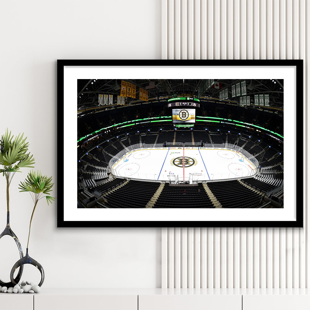 Td Garden Stadium, Stadium Canvas, Sport Art, Gift for him, White Border Framed Art Print Wall Decor