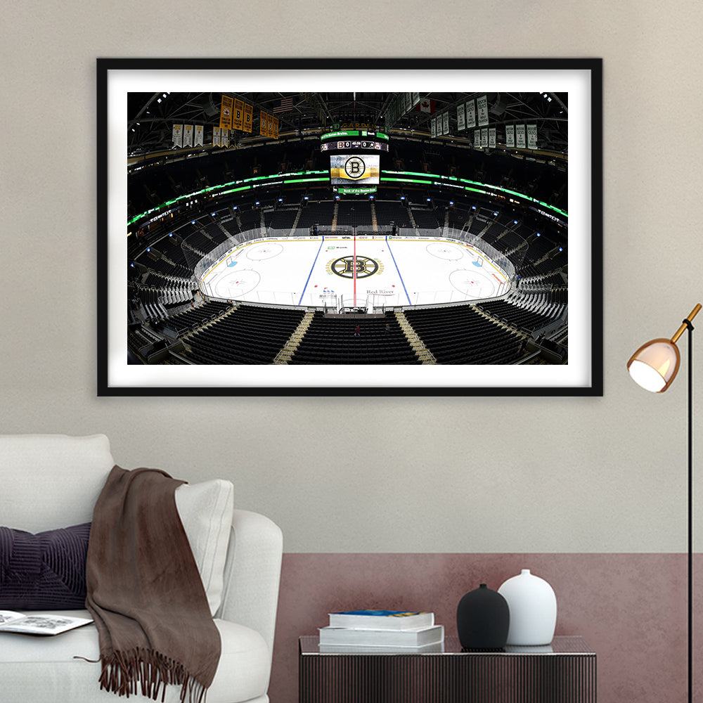 Td Garden Stadium, Stadium Canvas, Sport Art, Gift for him, White Border Framed Art Print Wall Decor