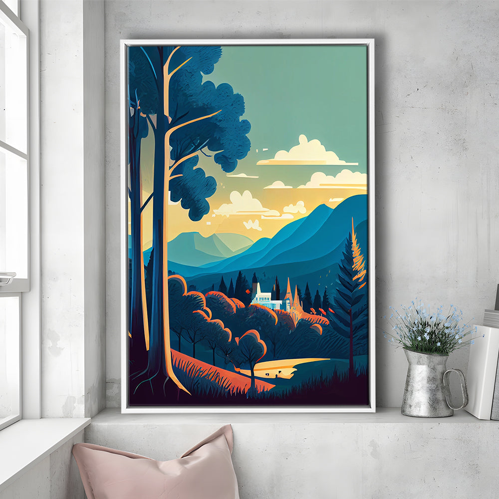 Tennessee Retro Art Print, Tennessee City Wall Art, Floating Framed Canvas Print, Framed Picture, Painting Canvas