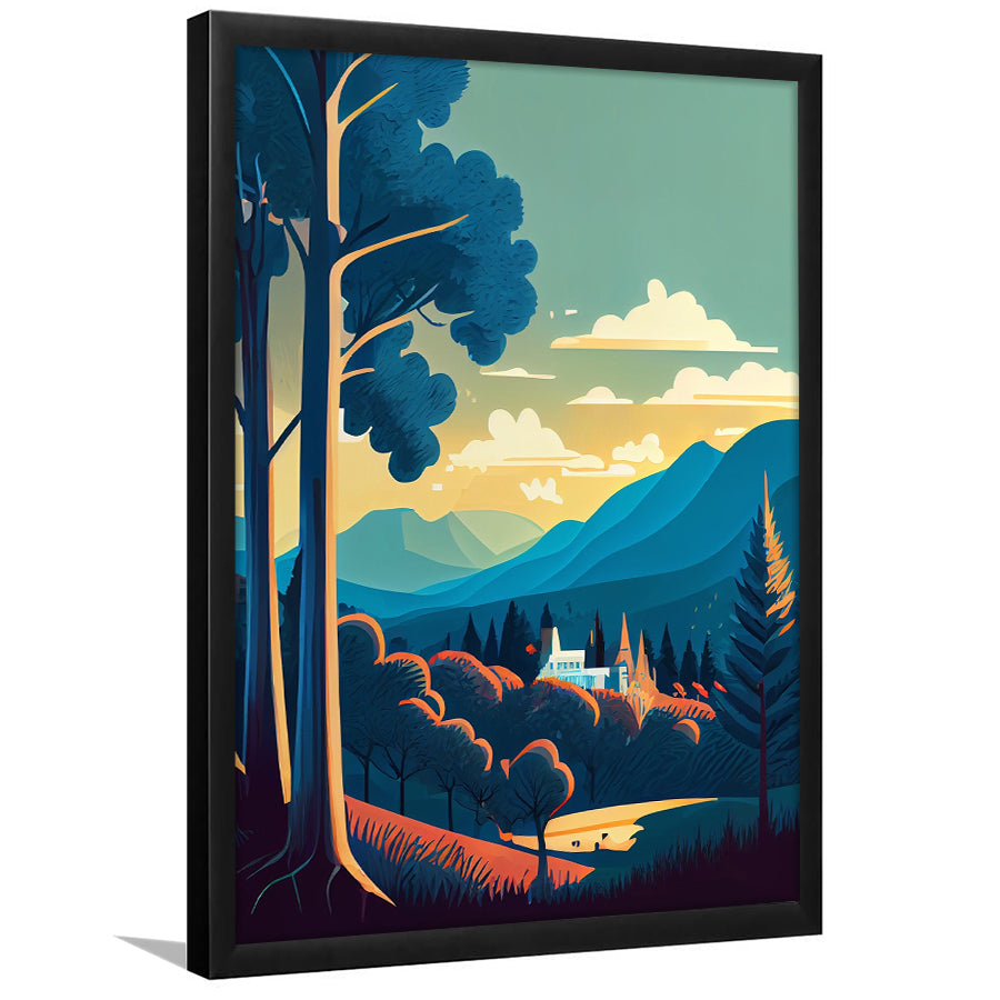 Tennessee Retro Art Print, Tennessee City Wall Art, Framed Art Print, Picture Framed, Painting Art