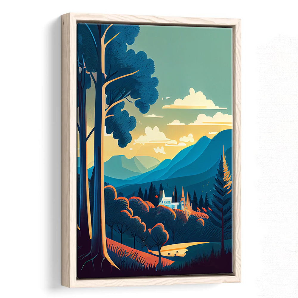 Tennessee Retro Art Print, Tennessee City Wall Art, Floating Framed Canvas Print, Framed Picture, Painting Canvas