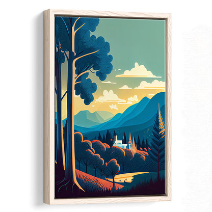 Tennessee Retro Art Print, Tennessee City Wall Art, Floating Framed Canvas Print, Framed Picture, Painting Canvas