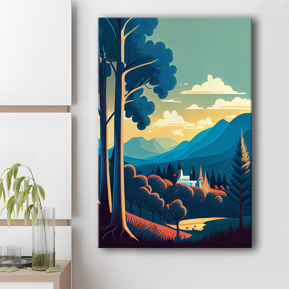 Tennessee Retro Art Print, Tennessee City Wall Art, Canvas Print, Painting Canvas, Living Room Decor