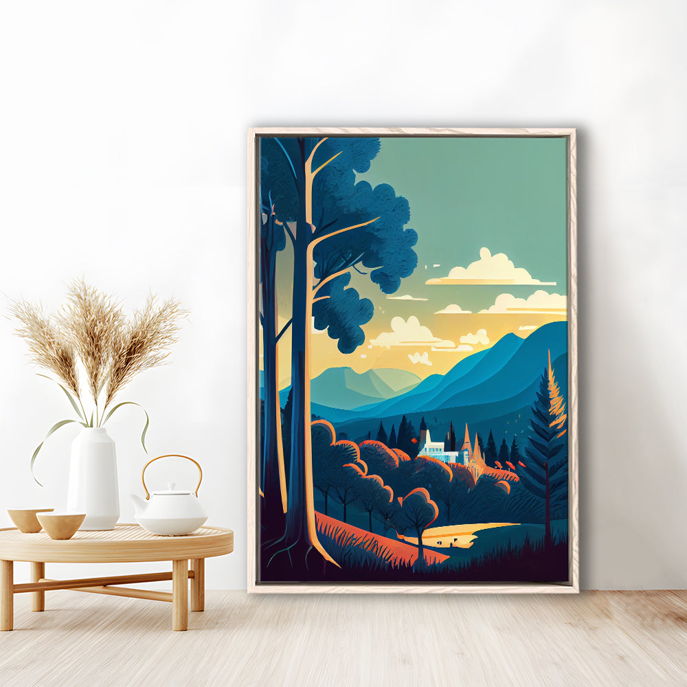 Tennessee Retro Art Print, Tennessee City Wall Art, Floating Framed Canvas Print, Framed Picture, Painting Canvas