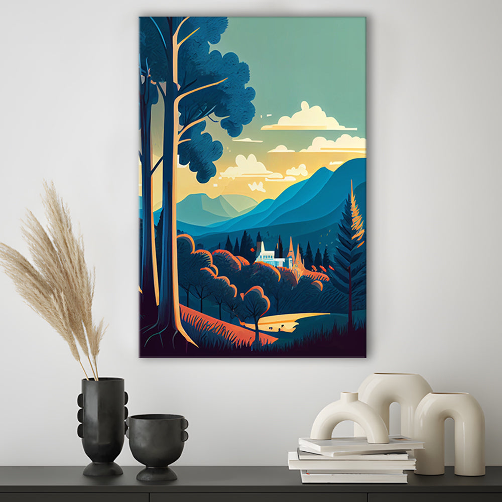 Tennessee Retro Art Print, Tennessee City Wall Art, Canvas Print, Painting Canvas, Living Room Decor